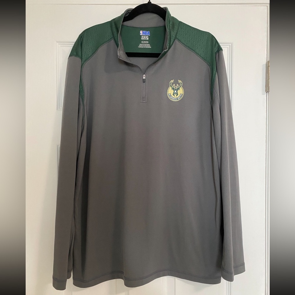 Milwaukee NBA Bucks 1/4 zip up cool fabric pullover